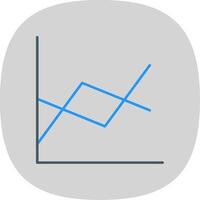 Line Chart Flat Curve Icon vector