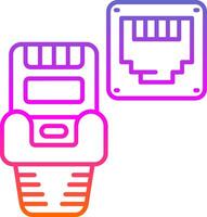 Ethernet Line Gradient Icon vector