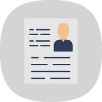 Resume Flat Curve Icon vector