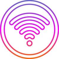 icono de gradiente de línea wifi vector