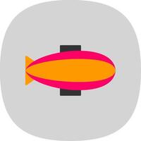 Zeppelin Flat Curve Icon vector