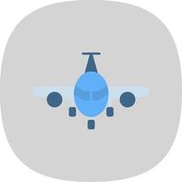 avión plano curva icono vector