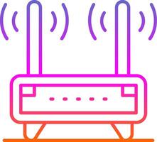 Router Line Gradient Icon vector