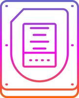 Disk Line Gradient Icon vector