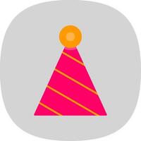 Party Hat Flat Curve Icon vector