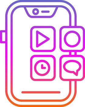 móvil solicitud línea degradado icono vector