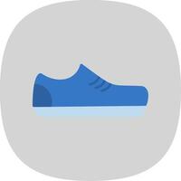 gimnasio Zapatos plano curva icono vector