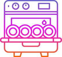 Dishwasher Line Gradient Icon vector