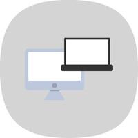Computer Flat Curve Icon vector