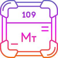 Meitnerium Line Gradient Icon vector