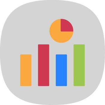 Analytics Flat Curve Icon vector