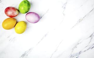 AI generated Multicolored easter eggs photo