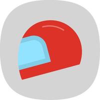 Helmet Flat Curve Icon vector