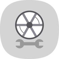 Tire Flat Curve Icon vector