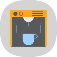 café fabricante plano curva icono vector