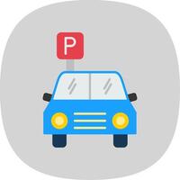 estacionamiento plano curva icono vector