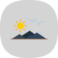 Mountain View Flat Curve Icon vector