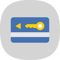 Key Card Flat Curve Icon vector