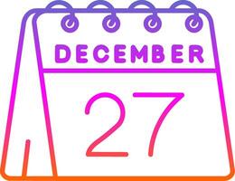 27th of December Line Gradient Icon vector