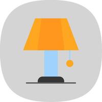 Table Lamp Flat Curve Icon vector