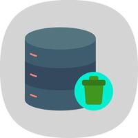 Eliminar datos plano curva icono vector