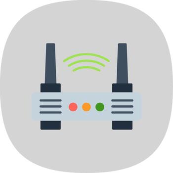 Wifi Router Flat Curve Icon vector