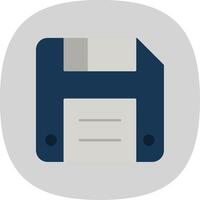 Diskette Flat Curve Icon vector