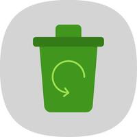 Trash Bin Flat Curve Icon vector