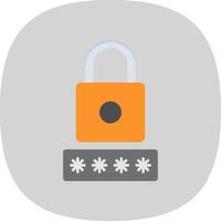 Security Pin Flat Curve Icon vector