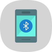 Bluetooth plano curva icono vector