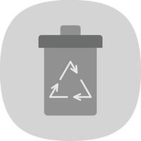 Recycle Bin Flat Curve Icon vector