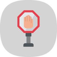 Stop Sign Flat Curve Icon vector