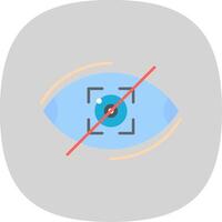 Visibility Off Flat Curve Icon vector