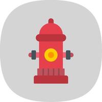 Fire Hydrant Flat Curve Icon vector