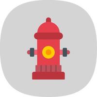 Fire Hydrant Flat Curve Icon vector