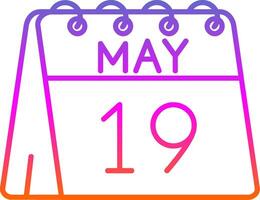 19th of May Line Gradient Icon vector