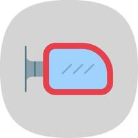 Side Mirror Flat Curve Icon vector