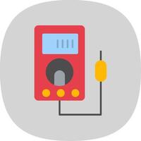 Voltmeter Flat Curve Icon vector