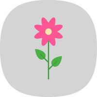 Flower Flat Curve Icon vector