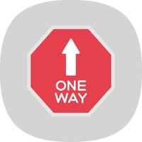 One Way Flat Curve Icon vector