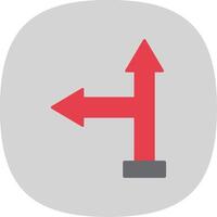 Go Left Flat Curve Icon vector