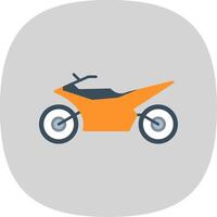 motocross plano curva icono vector