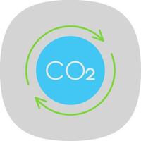 Carbon Cycle Flat Curve Icon vector