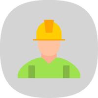 Engineer Flat Curve Icon vector