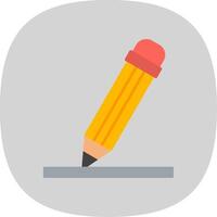 Pencil Flat Curve Icon vector