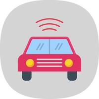 Autonomous Car Flat Curve Icon vector