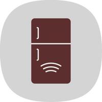 Smart Fridge Flat Curve Icon vector