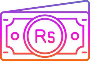 Rupee Line Gradient Icon vector