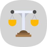 Justice Scale Flat Curve Icon vector