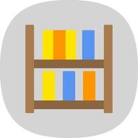 Bookshelf Flat Curve Icon vector